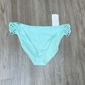 Dolce Vita Women's Seafoam Green Macramé Detail Hipster Bikini Swim Bottoms sz M